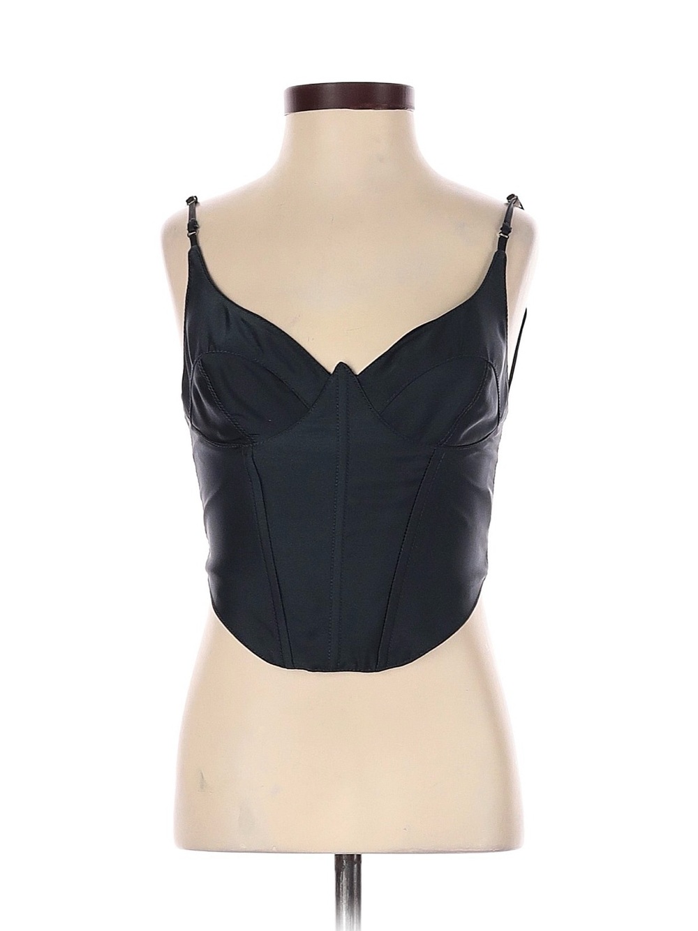 Urban Outfitters Black Satin Bustier Corset Top